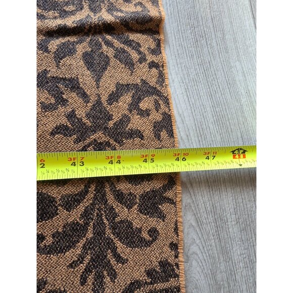 Calzeat Of Scotland Vintage Wool Brown & Black Damask Throw Blanket 46"x56" - Picture 4 of 4